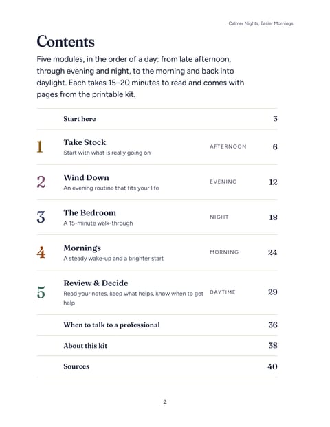 The guide — contents